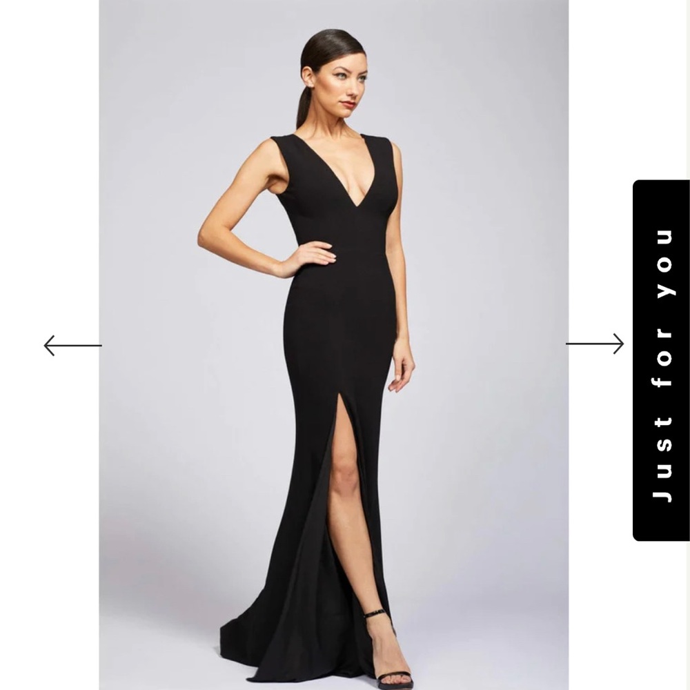 NWT DRESS THE POPULATION SANDRA BLACK GOWN